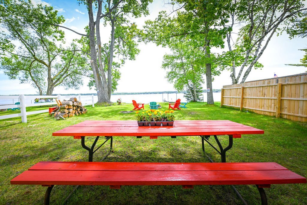 Waterfront picnic tables